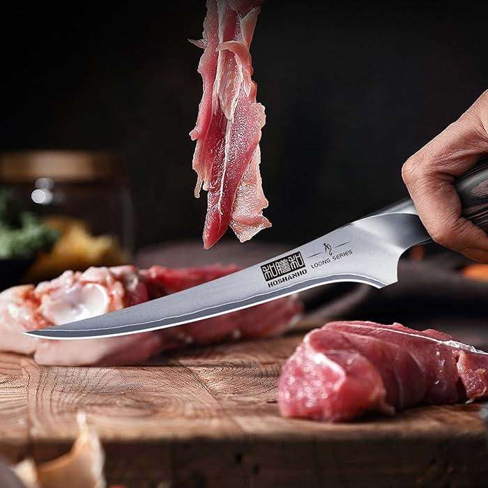 HOSHANHO Fillet Knife 7 Inch, Super Sharp Boning Knife in High Carbon Stainless Steel, Professional Japanese Fish Knives for Meat Poultry Cutting - Image 7