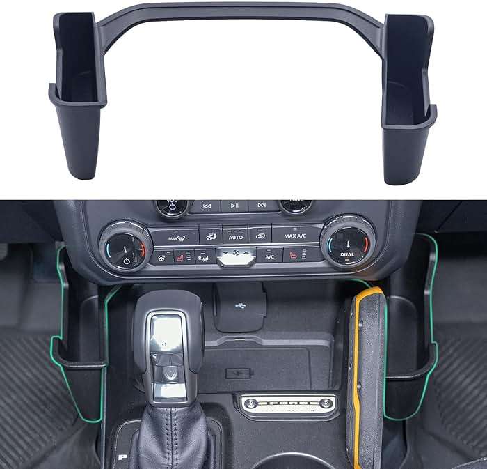 TOPINSTALL New Gear Shifter Organizer Compatible with 2021-2025 2026 Ford Bronco, Center Console Gear Side Storage Box Tray Interior Accessories for Bronco 2/4-Door (Not for Bronco Sport) - Image 1