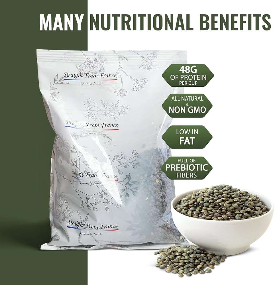 Straight from France Genuinely French, Non GMO Certified French Green Lentils, All Natural Dry Lentils, Rich in Plant Based Protein and Dietary Fibers 14.5 Oz - Image 2