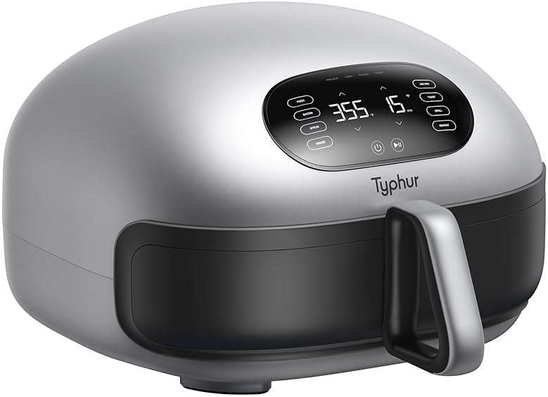 Typhur Dome 2 AI Smart Air Fryer, 15-in-1 Large Flat Airfryer with Top & Bottom Heating, Self-Cleaning Digital Fryer, PFAS-Free Ceramic Basket, Fits a 12" Pizza or Steaks, Whisper-Quiet, 120V - Image 1