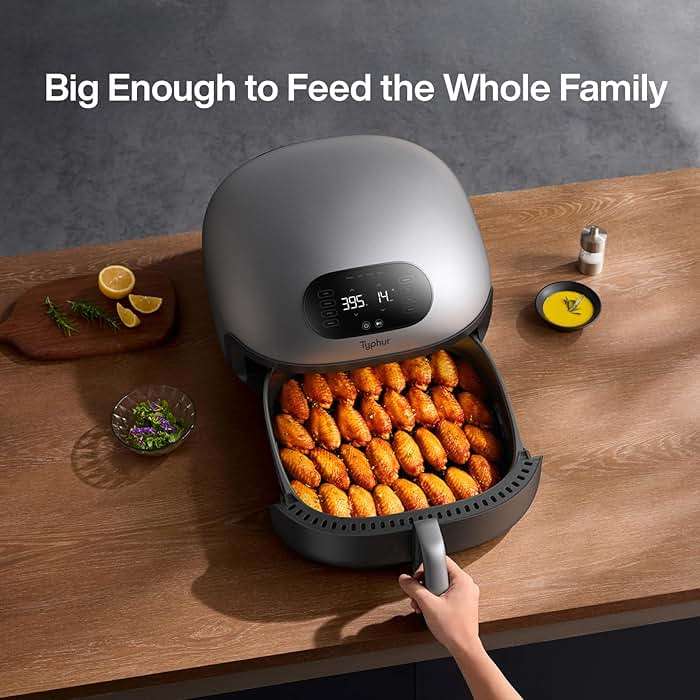 Typhur Dome 2 AI Smart Air Fryer, 15-in-1 Large Flat Airfryer with Top & Bottom Heating, Self-Cleaning Digital Fryer, PFAS-Free Ceramic Basket, Fits a 12" Pizza or Steaks, Whisper-Quiet, 120V - Image 5