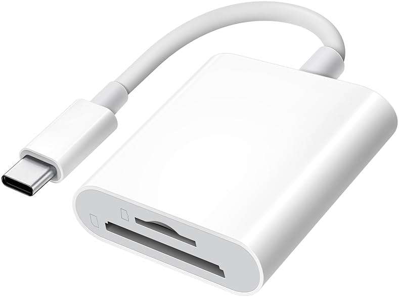 USB C SD Card Reader for iPhone 15 16/iPad/MacBook/Mac, xdgeLoad USB-C Type C SD Reader Supports SD and MicroSD Memory Card Adapter, Trail Camera Viewer Plug and Play - 2 Slots - Image 1