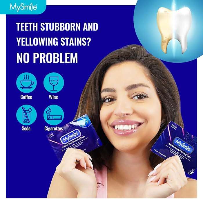 MySmile 7 Treatments Prefilled Teeth Whitening Trays Kit with 12% Hydrogen Peroxide Whiter Gel for Sensitive Tooth, Fast-Result Vegan Teeth Whitener U-Wraps Tooth Stain Remover, Mint Flavor - Image 5