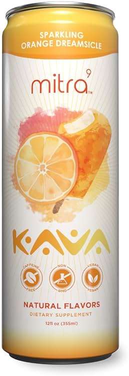 Mitra9 | Orange Dreamsicle Kava Seltzer - Sparkling Relaxation Drink | 4-Pack | Non-Alcoholic Alcohol Alternative | 500mg Kava Root Extract | Low Calorie, Plant Based Stress Relief | 12 fl oz Cans - Image 3