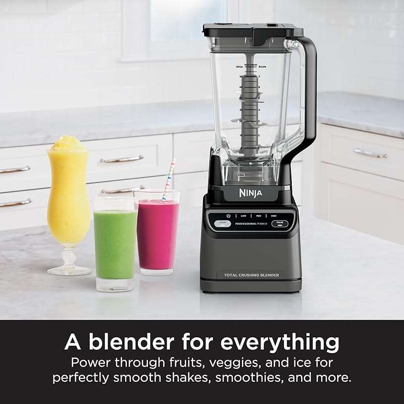 Ninja Professional Blender 2.0 | Smoothie Maker, Drink Mixer, Grinder, Ice Crusher | Total Crushing Technology, Auto-iQ Program, 1200W Power, XL 72-oz. Pitcher | Dark Grey | BR201AMZ - Image 3