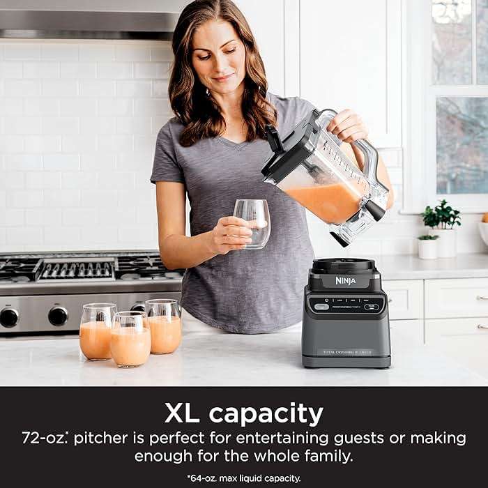 Ninja Professional Blender 2.0 | Smoothie Maker, Drink Mixer, Grinder, Ice Crusher | Total Crushing Technology, Auto-iQ Program, 1200W Power, XL 72-oz. Pitcher | Dark Grey | BR201AMZ - Image 5