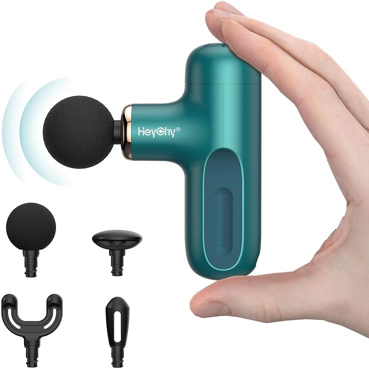 HEYCHY Super Mini Massage Gun, Percussion Deep Tissues Muscle Massager, Compact Sports Travel Massage Gun, Portable Handheld Massager for Home, Gym, Office, Outdoors - Product Image