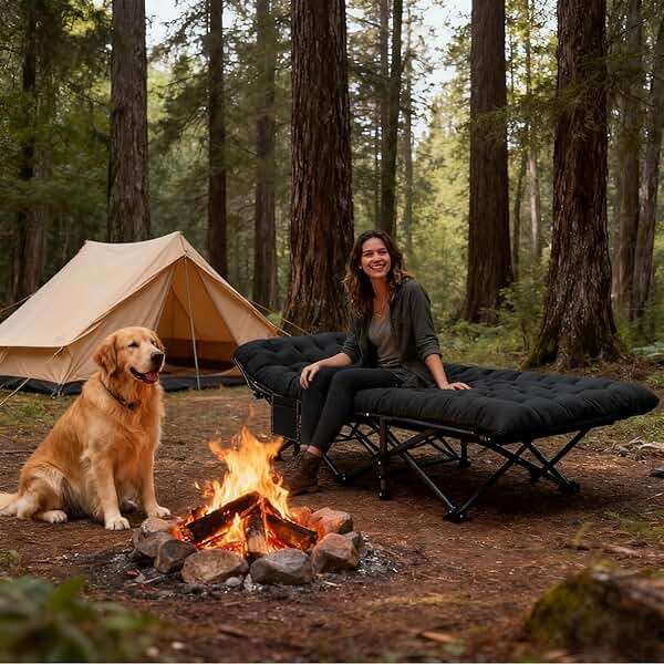 LILYPELLE Oversized XXL Folding Camping Cot, 78" L x 32" W x 18" H Heavy Duty Sleeping Cots with Carry Bag, Double Layer Oxford Portable Travel Camp Cots for Home, Office Nap and Outdoor Beach - Image 2