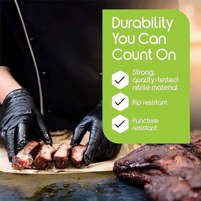 Inspire Black Nitrile Disposable Gloves | 4.5 Nitrile Disposable Safety Medical Cooking Cleaning Gloves - Image 5