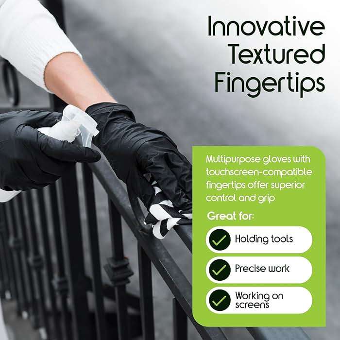 Inspire Black Nitrile Disposable Gloves | 4.5 Nitrile Disposable Safety Medical Cooking Cleaning Gloves - Image 6