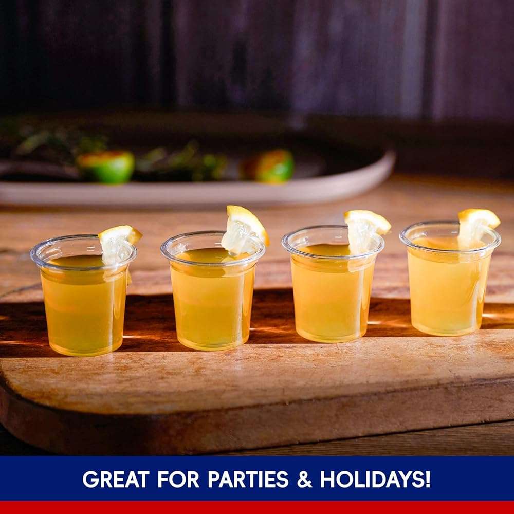 JOLLY CHEF 500 Pack Plastic Shot Glasses, 1 oz Clear Disposable Jelly Cups Reusable Perfect for Wine Tasting, Whiskey, Food Samples, Halloween, Thanksgiving Party, Wedding, Christmas - Image 2