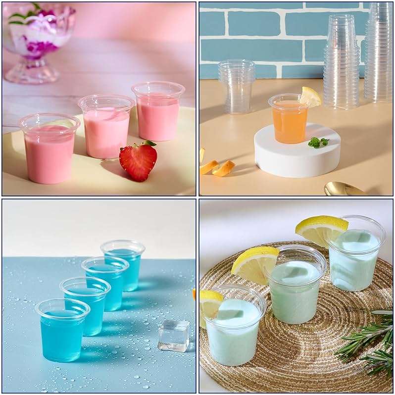 JOLLY CHEF 500 Pack Plastic Shot Glasses, 1 oz Clear Disposable Jelly Cups Reusable Perfect for Wine Tasting, Whiskey, Food Samples, Halloween, Thanksgiving Party, Wedding, Christmas - Image 6