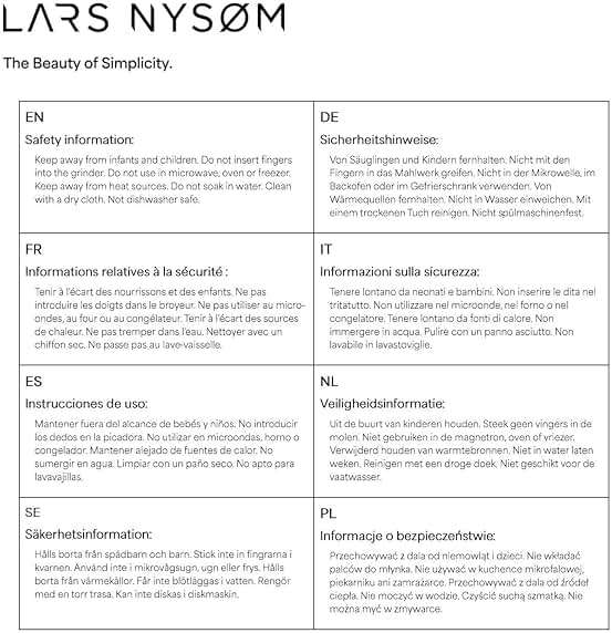 LARS NYSØM Salt and Pepper Grinder Set, Stainless Steel Manual Salt and Pepper Mills, Adjustable Ceramic Grinder, Design Spice Shakers (Ash Gray) - Image 8