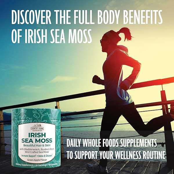 COUNTRY FARMS Irish Sea Moss Gummies, 2000mg Irish Moss, Burdock Root, Bladderwrack for Immune Support, Promotes Digestive Health, Skin and Hair Support, Pectin Based, Vegan, Gluten Free, Green Apple - Image 5