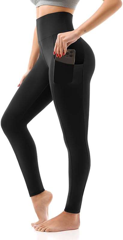 SINOPHANT High Waisted Leggings with Pockets Women, Full Length Capri Buttery Soft Stretchy Yoga Pants - Image 1