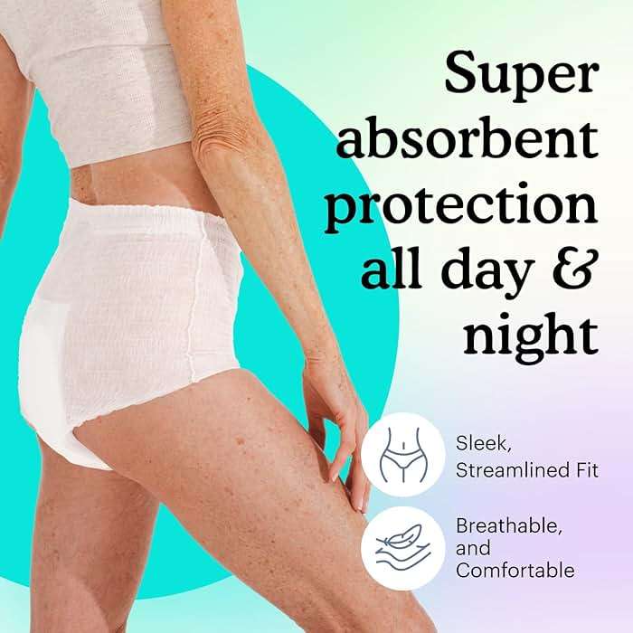 Because Adult Incontinence Underwear for Sensitive Skin - Women - Premium Overnight Disposable Briefs, Anti Odor - White, Small/Medium - Absorbs 6 Cups - 16 Count (Pack of 1) - Image 2