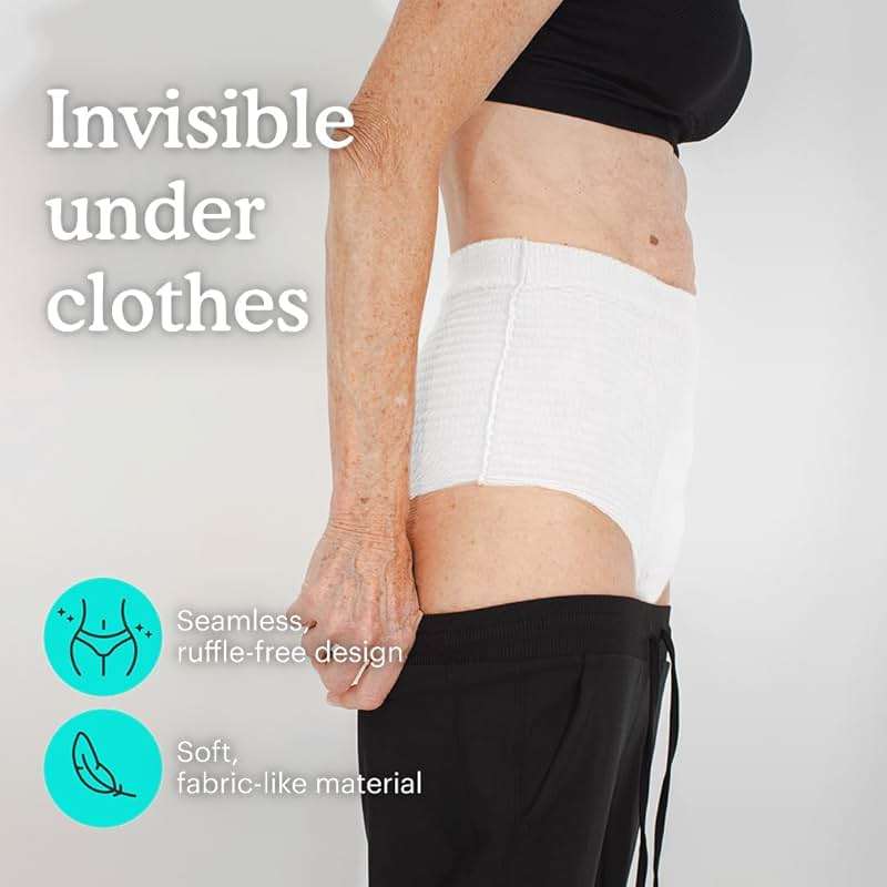 Because Adult Incontinence Underwear for Sensitive Skin - Women - Premium Overnight Disposable Briefs, Anti Odor - White, Small/Medium - Absorbs 6 Cups - 16 Count (Pack of 1) - Image 6