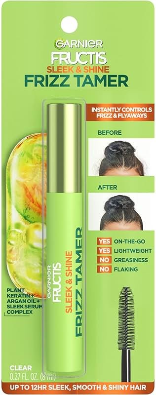 Garnier Fructis Sleek & Shine Frizz Tamer Hair Serum Wand, Flyaway Wand and Hair Mascara Stick, Tame Flyaways Smooth Frizz & Style Edges For Up to 12HRs of Sleek, Slick Back Styling, 0.27 fl oz - Product Image