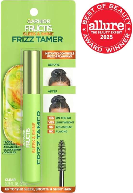 Garnier Fructis Sleek & Shine Frizz Tamer Hair Serum Wand, Flyaway Wand and Hair Mascara Stick, Tame Flyaways Smooth Frizz & Style Edges For Up to 12HRs of Sleek, Slick Back Styling, 0.27 fl oz - Image 2