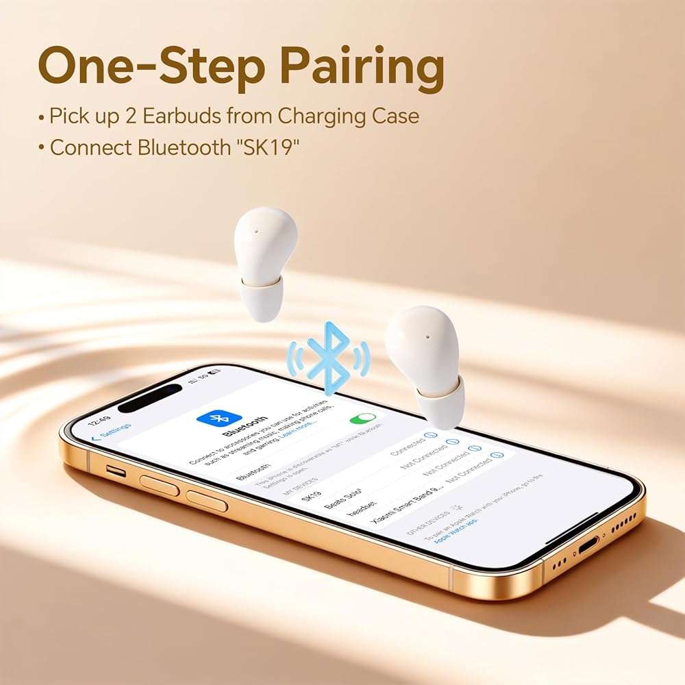 Ear Buds Invisible Mini Earbuds Wireless Bluetooth, Smallest Low Profile Micro Tiny Discreet Hidden Earbuds for Work, Small Headphones, Sleep Wireless Earphone IPX5 Waterproof for Small Ear Canals - Image 3