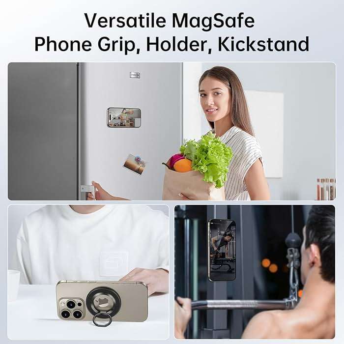 SYNCWIRE Magnetic Phone Ring Holder for MagSafe, 360° Rotation Cell Phone Grip Stand Finger Ring Kickstand Two-Sided Magnet Compatible with iPhone 17 Pro Max 16 15 14 13 12 MagSafe Accessories - Image 4