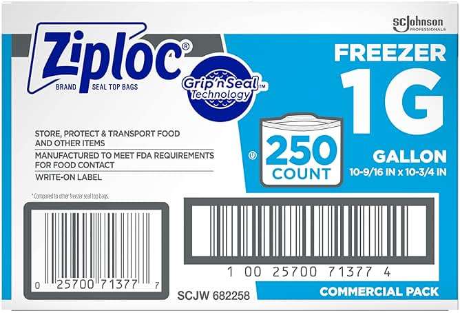 Ziploc Gallon Food Storage Freezer Bags, Grip 'n Seal Technology for Easier Grip, Open, and Close, 250 Count (Pack of 8, 2000 Count Total) - Image 3