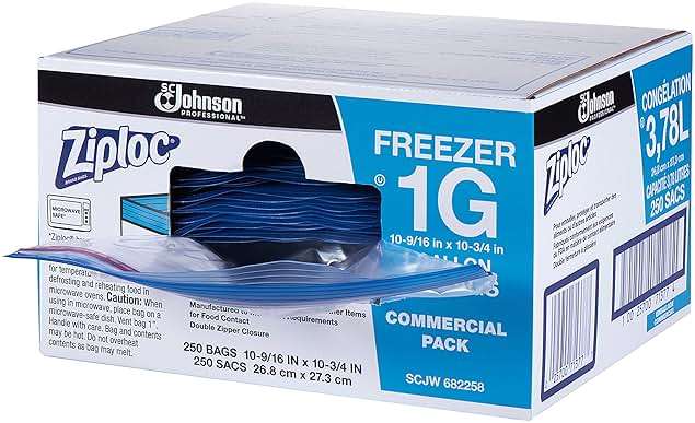 Ziploc Gallon Food Storage Freezer Bags, Grip 'n Seal Technology for Easier Grip, Open, and Close, 250 Count (Pack of 8, 2000 Count Total) - Image 5