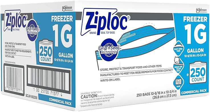 Ziploc Gallon Food Storage Freezer Bags, Grip 'n Seal Technology for Easier Grip, Open, and Close, 250 Count (Pack of 8, 2000 Count Total) - Image 7