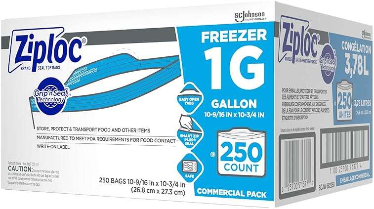 Ziploc Gallon Food Storage Freezer Bags, Grip 'n Seal Technology for Easier Grip, Open, and Close, 250 Count (Pack of 8, 2000 Count Total) - Image 8