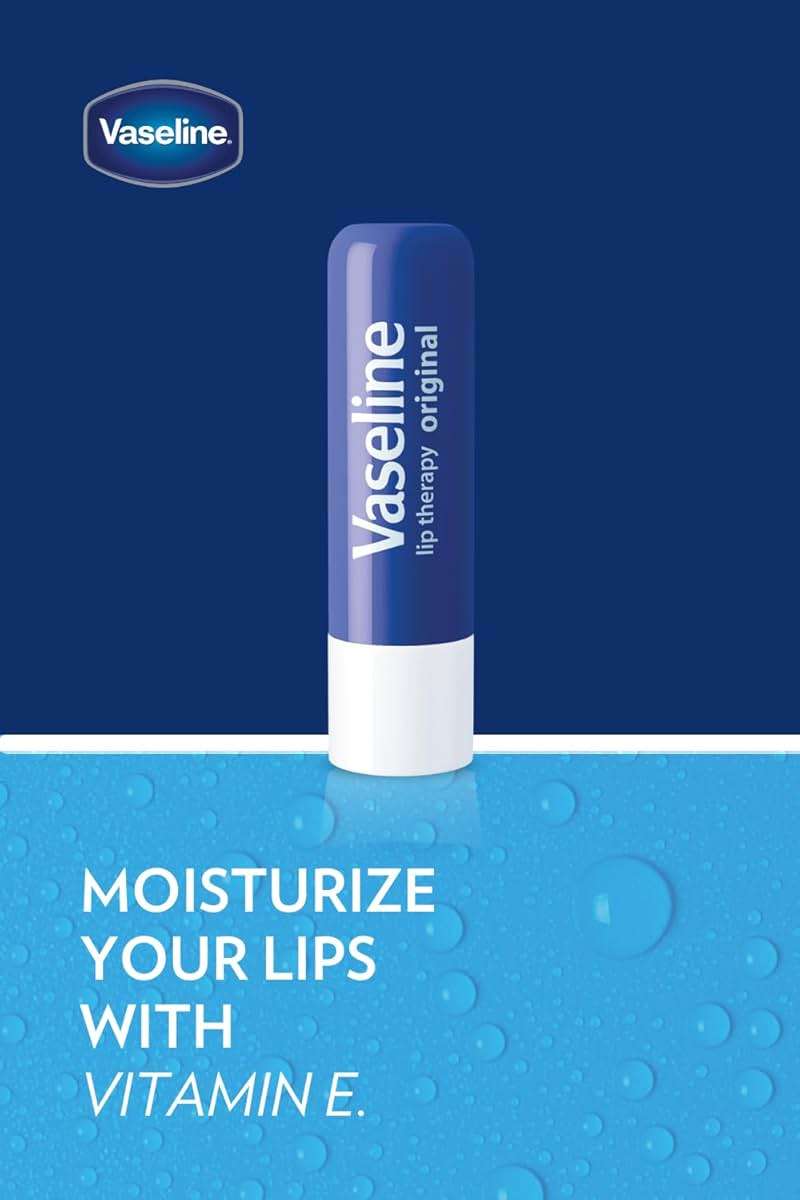 Vaseline Lip Therapy Care Original, Fast-Acting Nourishment, Ideal for Chapped, Dry, Cracked, or Damaged Lips, Lip Balm, 3-Pack of 2, 0.16 Oz Each, 6 Lip Balms - Image 4