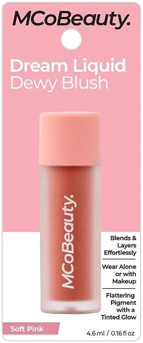 MCoBeauty - Dream Liquid Dewy Blush for Cheeks - Soft Pink Radiant Flush Shade - Fresh Glowing Cheeks - 4.6ml - Vegan, Cruelty Free - Face Makeup, Blush Liquid - Image 6