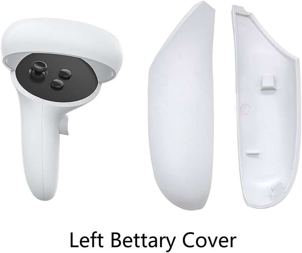 1 Pair New OEM Battery Cover for Oculus Quest 2 Left Right Controller, Replacement Part Charging Case Cover for Meta Quest 2 Controllers with Thumb Grips Caps - Image 3