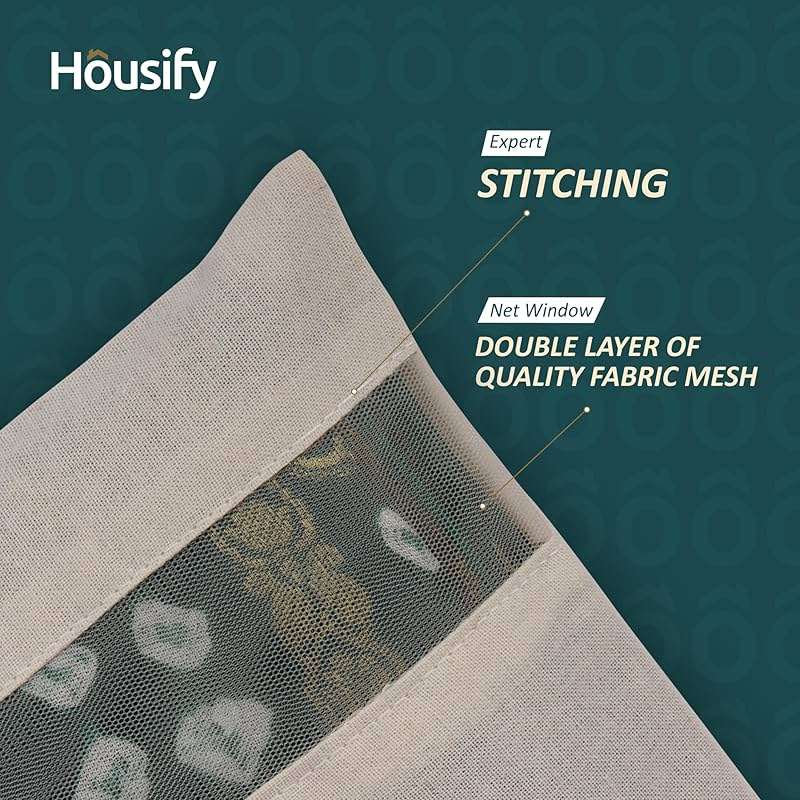 Housify Cotton Saree Covers with ZIP - Pure Cotton 20 Big Size(16.5×14.5 Inches) Single Sari Storage Bags/Cover/Pouches for Packing New Sadi - Wardrobe Organizer for Sarees/Cloths With Window (20) - Image 4