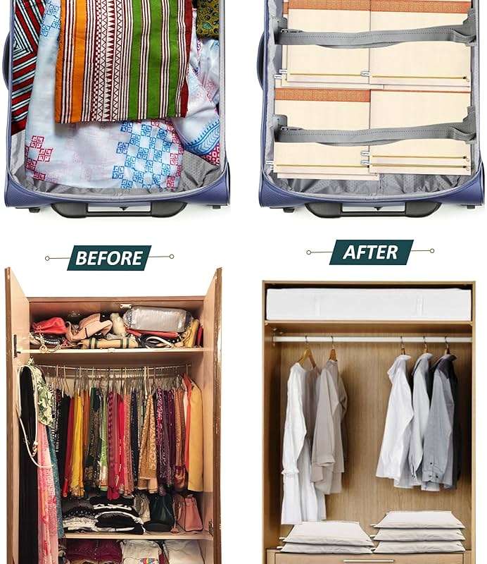 Housify Cotton Saree Covers with ZIP - Pure Cotton 20 Big Size(16.5×14.5 Inches) Single Sari Storage Bags/Cover/Pouches for Packing New Sadi - Wardrobe Organizer for Sarees/Cloths With Window (20) - Image 5