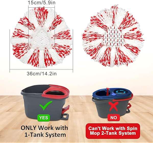3 Pack Deep Clean Refill Compatible with O Ceda EasyWring Spin Mop & Bucket System Microfiber Mops Heads Refill for Oceda Easywring 1 Tank Spin Mop System, 40% More Cleaning Power, Scrub Pad - Image 3