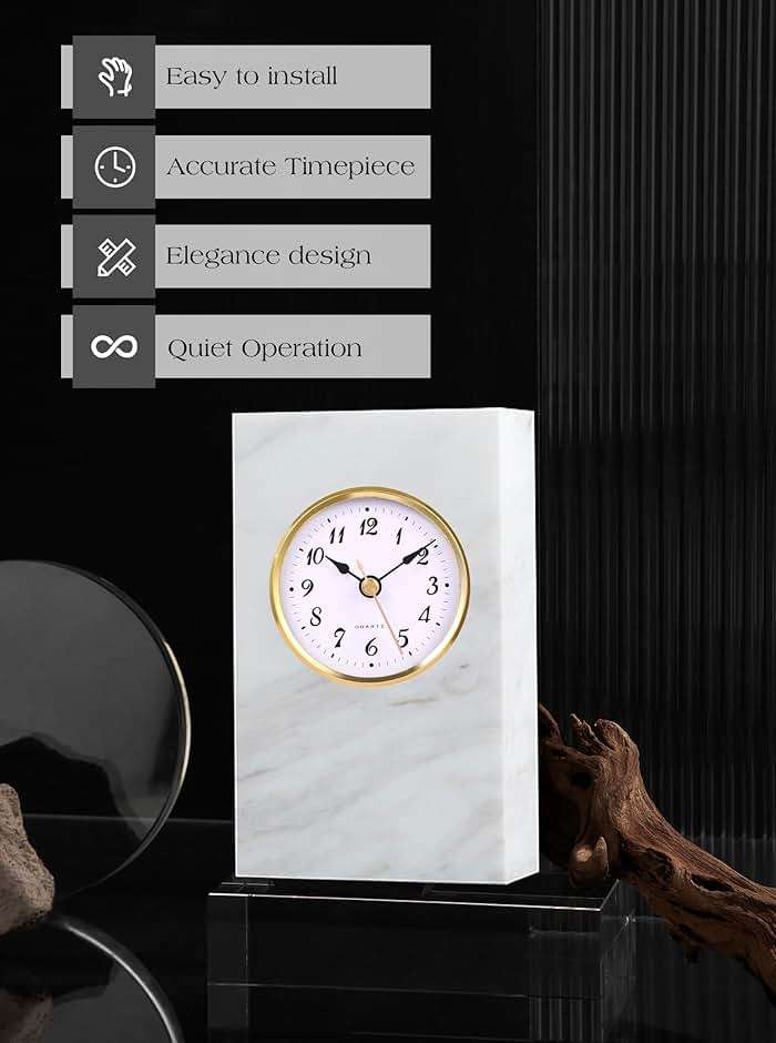 WinTaim Clock Insert 70mm (2.8 Inch), Classic Arabic Numerals Decor, Quartz Replacement, Battery Operated, Fits Hole Diameter 62mm (2.4 Inch) - Gold - Image 5