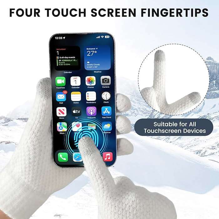 Loiyadn Winter Gloves - 4 Pairs Women's Winter Gloves, Winter Touchscreen Gloves Women Men, Warm Knit Gloves for Cold Weather - Image 5