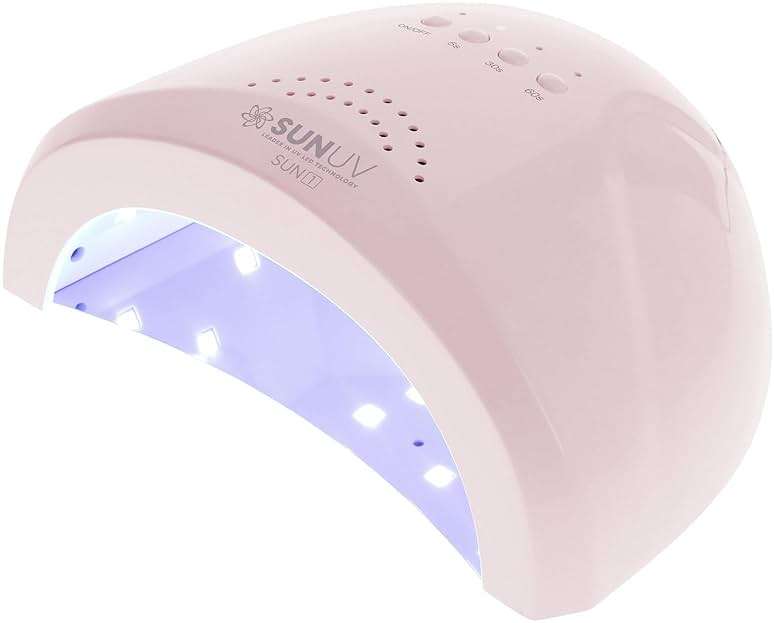 SUNUV UV Light for Gel Nails, UV Dryer for Gel Polish with 3 Timer Settings Professional LED Nail Lamp Art Tools Auto Sensor SUNone Pink - Image 1