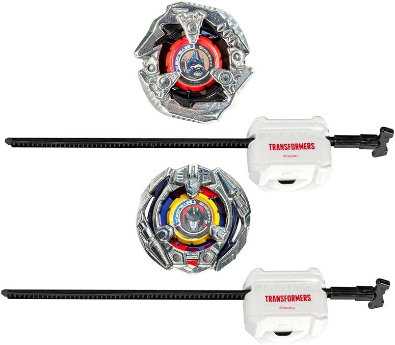 Beyblade X Transformers Collab Optimus Primal 3-60F vs. Starscream 3-80N Multipack Set with 2 Tops & 2 launchers; Battling Top Toys for 8 Year Old Boys & Girls (Amazon Exclusive) - Image 2