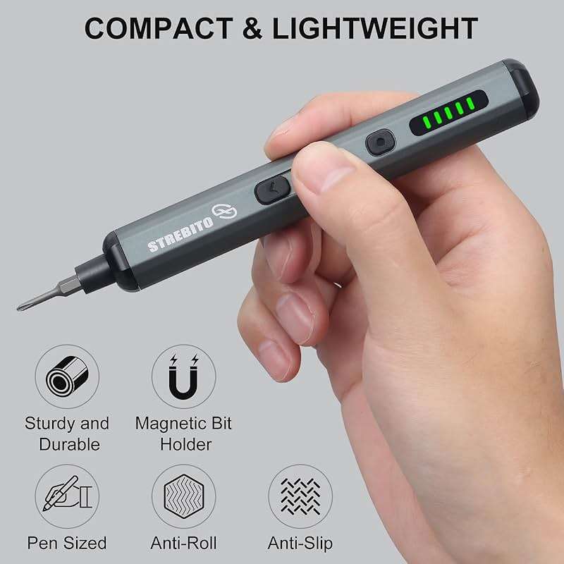 STREBITO Mini Electric Screwdriver Set, 70 in 1 Small Electric Screwdriver - 64 S2 Preicison Bits, 5 Torque Settings, 4 LED Lights, Mini Power Screwdriver Repair Tool Kit for PC Electronic (Standard) - Image 6