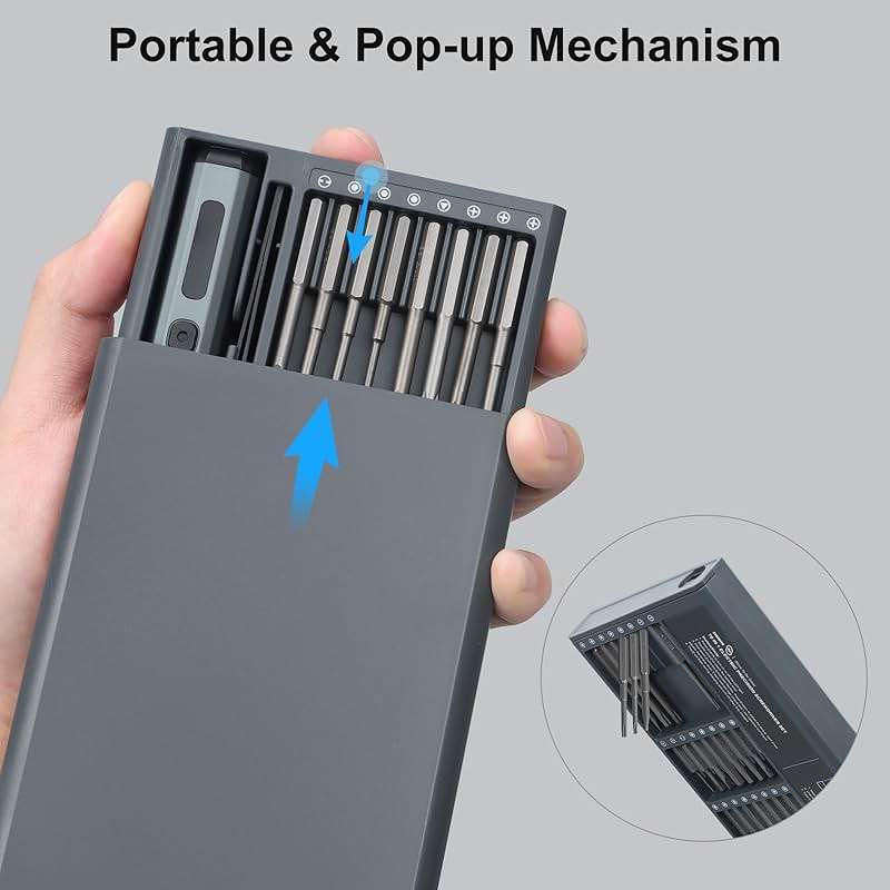 STREBITO Mini Electric Screwdriver Set, 70 in 1 Small Electric Screwdriver - 64 S2 Preicison Bits, 5 Torque Settings, 4 LED Lights, Mini Power Screwdriver Repair Tool Kit for PC Electronic (Standard) - Image 7