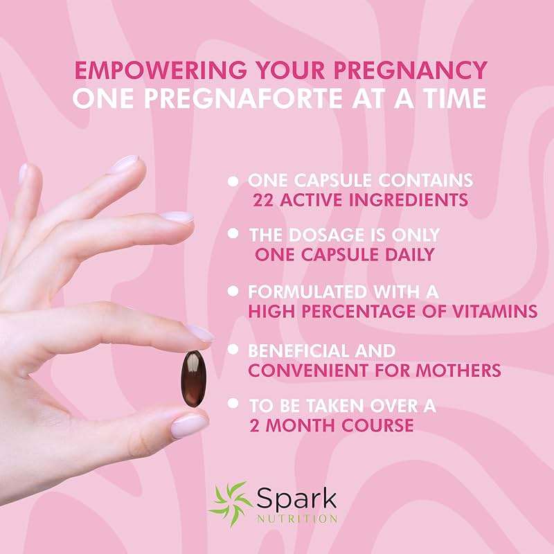 Pregnaforte 1 a day Prenatal vitamins for women 2 month: Folic acid, Fish Oil Omega 3 DHA/EPA, Vitamin D3, B6, Vitmain B12, C, E, Calcium, Iron, Magnesium, Zinc supplement FSA HSA eligble multivitamin - Image 5