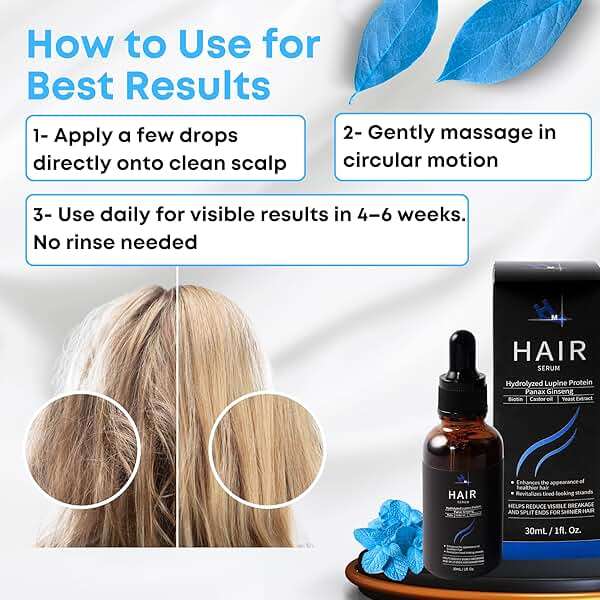 HM Vegan Hair Growth Serum – Biotin & Plant Proteins – Strengthens Hair, Nourishes Scalp, Adds Shine – Lightweight Leave-In for Women & Men – 1oz - Image 6