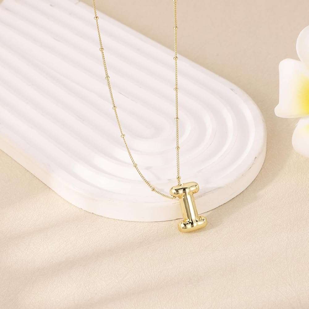 BOXOB Initial Necklace for Women, 14k Gold Plated Letter A-Z Pendant Necklace Balloon Alphabet Pendant Necklaces Personalized Birthday Gifts for Women Jewelry - Image 4