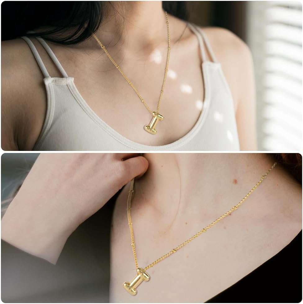 BOXOB Initial Necklace for Women, 14k Gold Plated Letter A-Z Pendant Necklace Balloon Alphabet Pendant Necklaces Personalized Birthday Gifts for Women Jewelry - Image 7