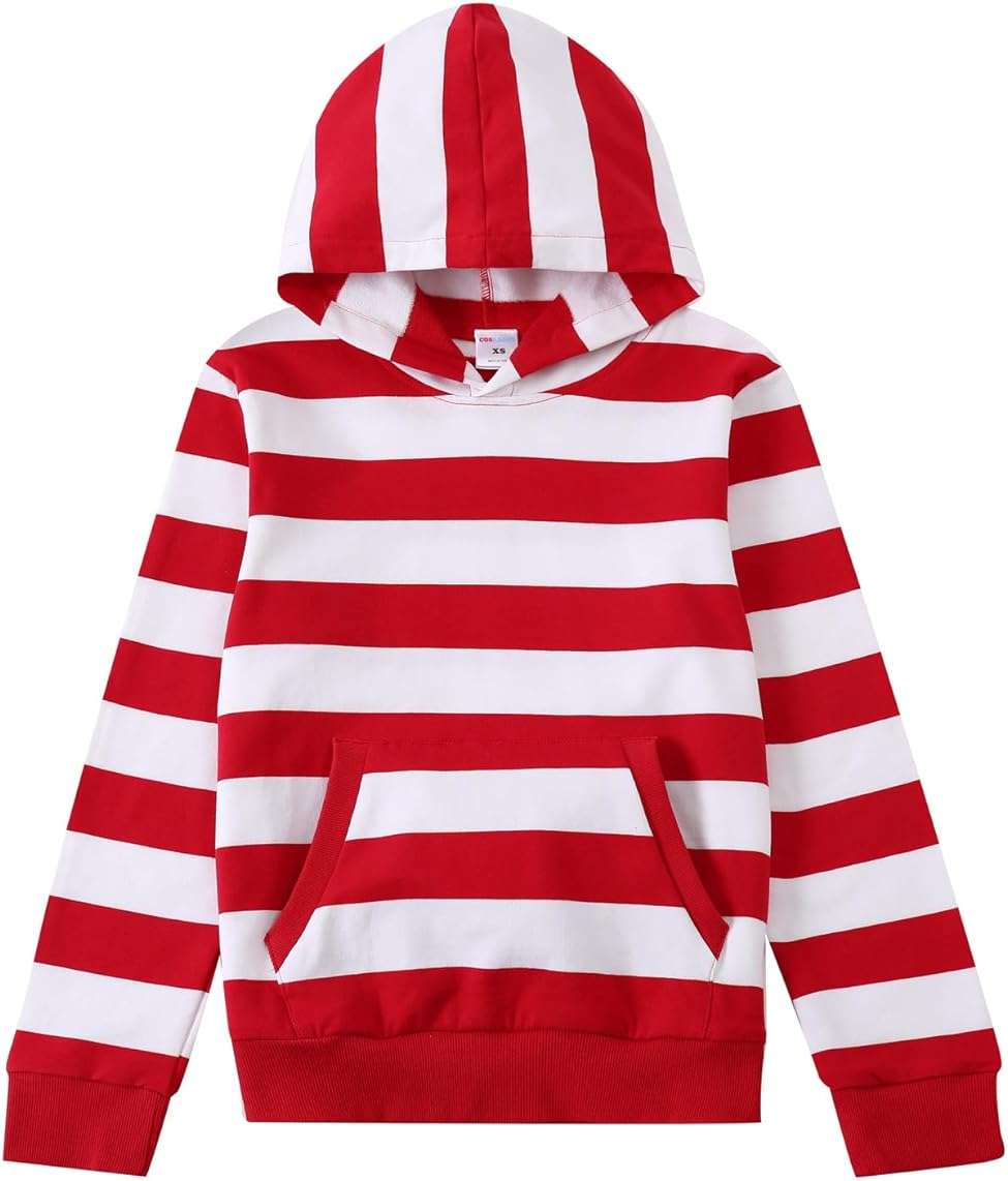 COSLAND Boys' Striped Hoodies Kids Cotton Long Sleeve Hooded Sweatshirts, X-Small-Large - Image 1