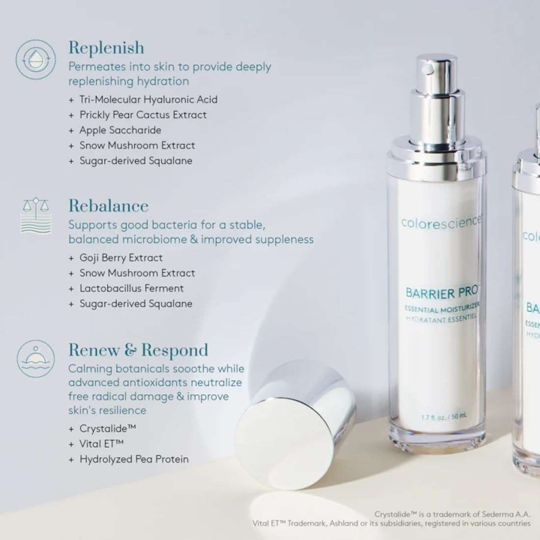 Colorescience Barrier Pro™ ESSENTIAL MOISTURIZER 1.7oz, for strengthening skin barrier, balancing the microbiome, & refining texture - Image 3