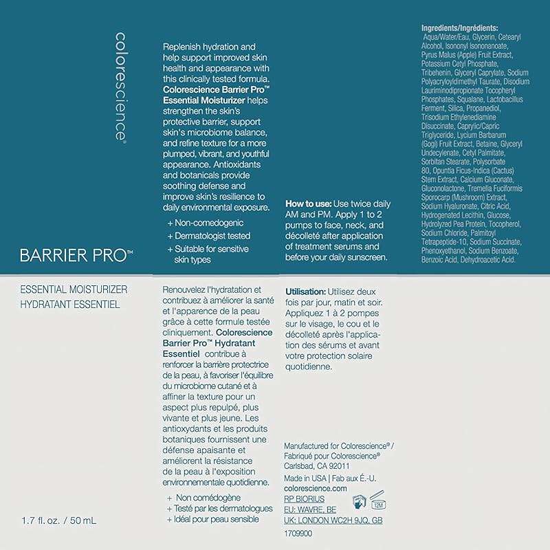 Colorescience Barrier Pro™ ESSENTIAL MOISTURIZER 1.7oz, for strengthening skin barrier, balancing the microbiome, & refining texture - Image 8