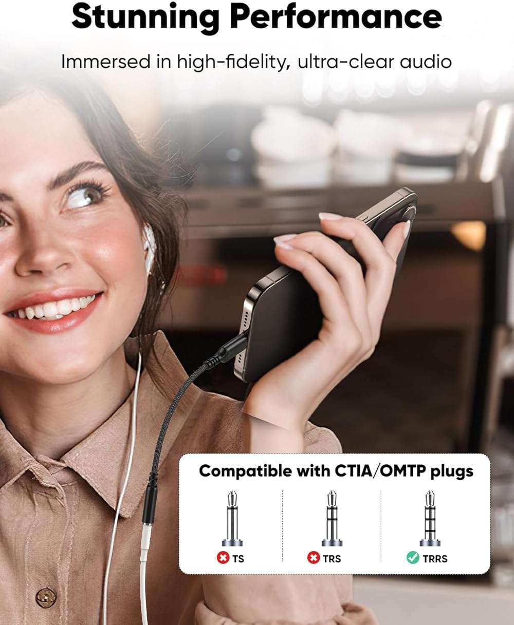 Highwings USB Type C to 3.5mm Female Headphone Jack Adapter, (3-Pack) USB C to Aux Audio Dongle Adapter Compatible with iPhone 17 Pro Max/16 Pro/16, Samsung Galaxy S25/S24/S23 Ultra, iPad Pro-Black - Image 3