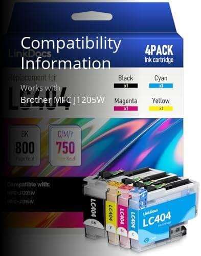 LinkDocs LC404 Ink Cartridges Replacement for Brother LC404 to use with Brother MFC-J1205W MFC-J1215W Printers (Black Cyan Magenta Yellow 4 Pack) - Image 3